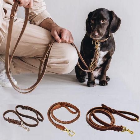 Wholesale Thick Leather Dog Leashes.